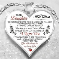 to my son daughter from mom dad heart rose cabochon glass pendant necklace i love you family christmas graduation jewelry