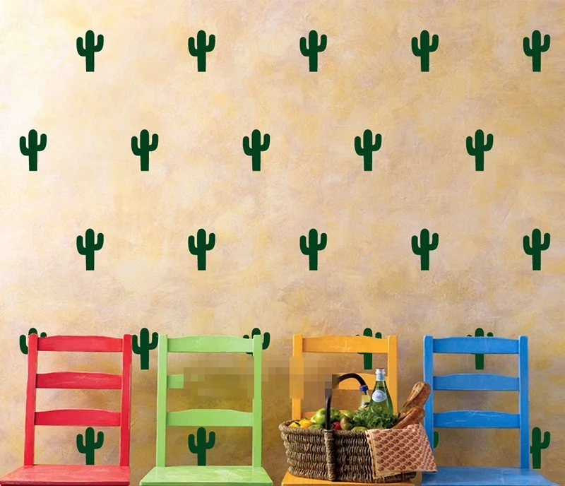 24 шт. наклейки на стену в виде маленького кактуса | Дом и сад