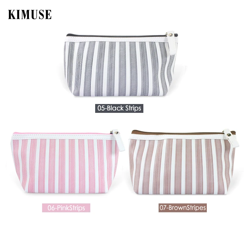 KIMUSE полосатая косметичка на молнии водонепроницаемая для путешествий чехол