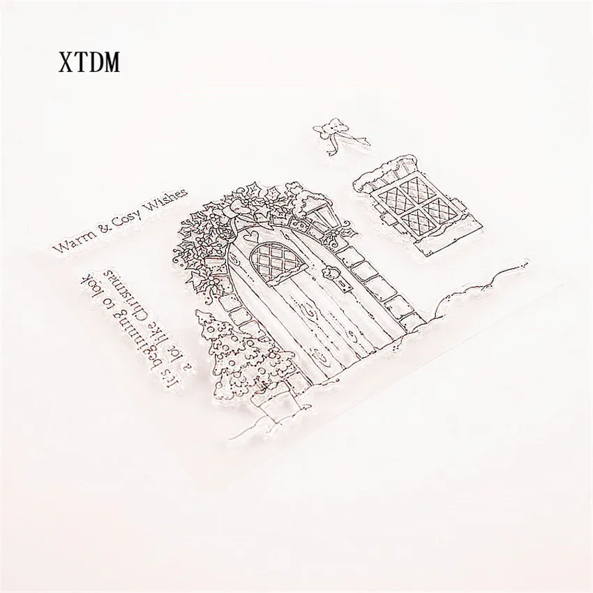 Горячая Распродажа прозрачные штампы с деревянной дверью/силиконовые