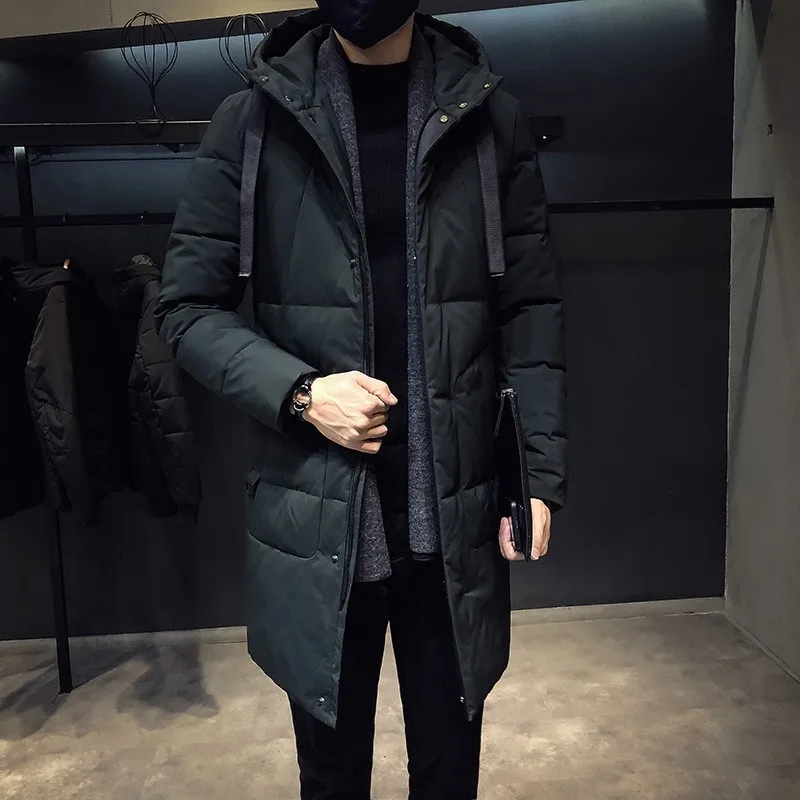 Модная зимняя куртка мужская длинная толстая теплая парка пальто для мужчин s