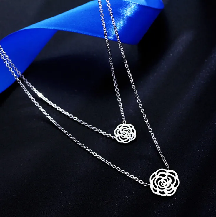 Серебряный цветок браслет серьги ожерелье Ювелирные наборы для женщин подарок