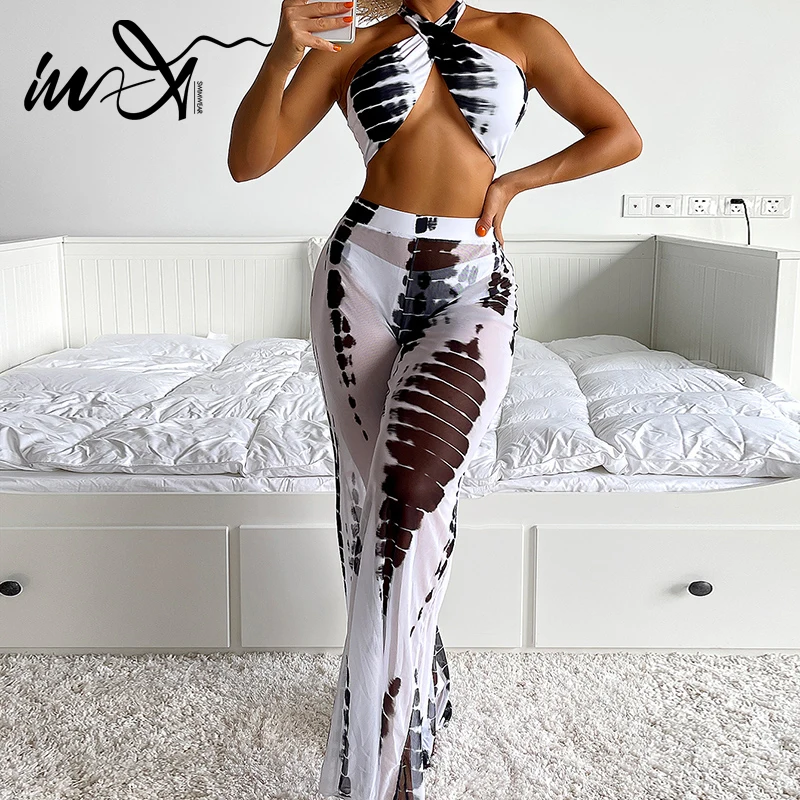 

In-X print bikinis halter high cut swimsuit women bandeau bathing suits swimwear conjunto biquinis feminino trajes de baño mujer