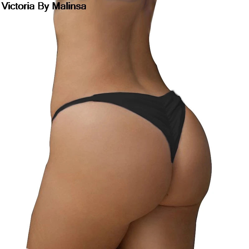 Womens Secret Bikinis Bottom Woman T-back Cheeky Bikini Bottoms Thong Sexy Swimsuit Vintage Swimwear Black Brazilian Biquini