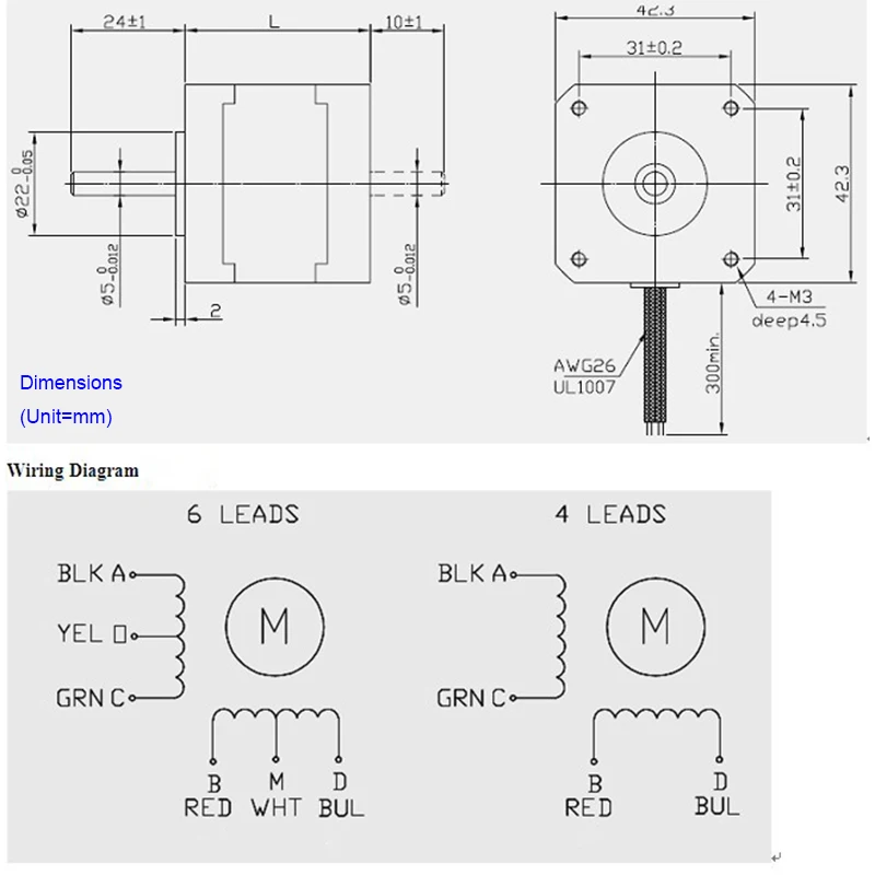Новый Nema 11 Шаговый двигатель 2 фазы 4 провода 0.67A 32 мм DC шаговый для 3d принтера B88 |