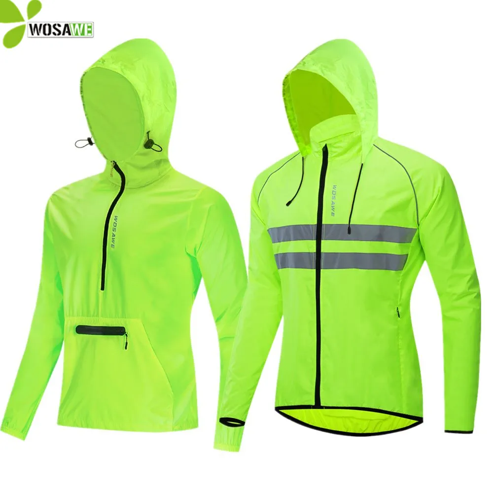 WOSAWE Winddicht Männer Radfahren Jacke Sport Kleidung Reflektierende Bike Downhill Mantel Regen Abweisend Fahrrad Lange Jersey Windjacke