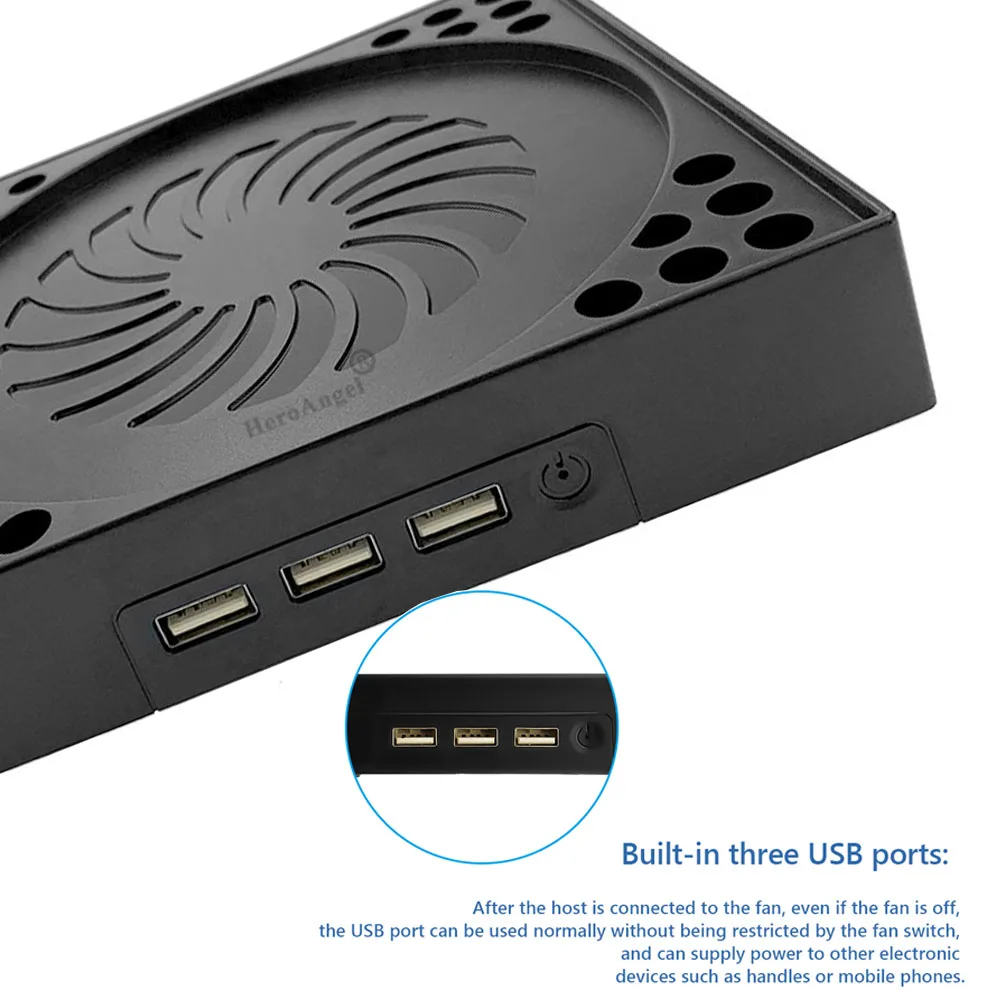 Основание для зарядки и охлаждения 2021 New Cooler Charger Stand Base 3-Speed Adjust для игровой консоли Xbox Series X, с встроенным вентилятором охлаждения и 3 USB-портами.
