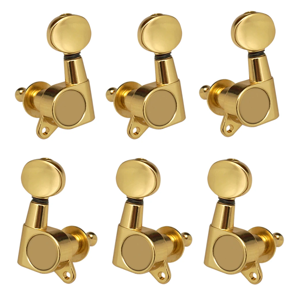 6pcs Tunnel Keys Head Tuning Mechanical 3R3L Retro Zinc Alloy For Electric Guitar - Gold | Спорт и развлечения