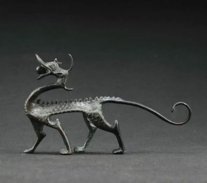 Коллекционные предметы ручной работы старая Медная Статуя Дракона|Статуи и