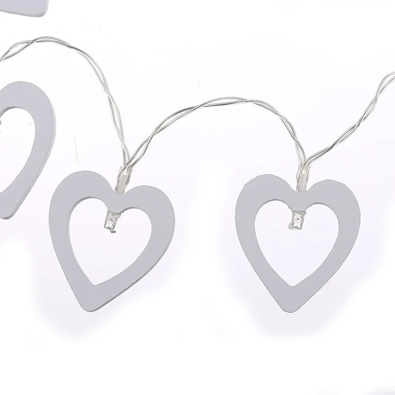 

10 Led Wooden Heart-Shaped Cell Box Christmas Tree Holiday Party Outdoor Indoor Lovely Decorative String Lights