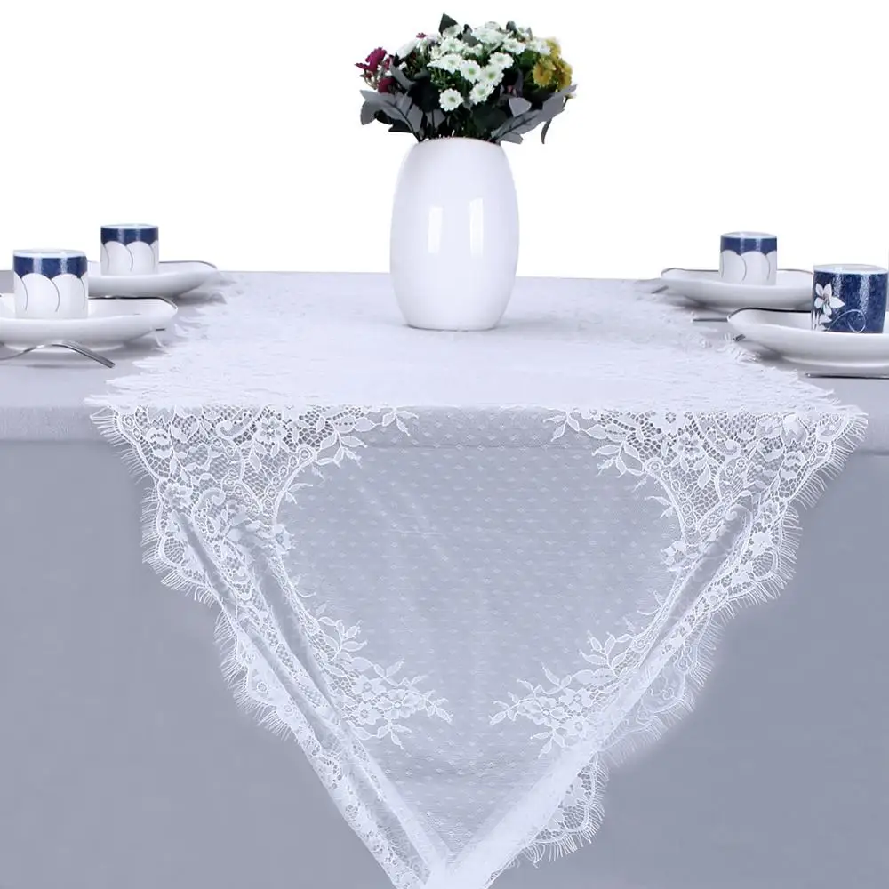 Белая кружевная Цветочная настольная дорожка для торта свадебный душ Свадебные