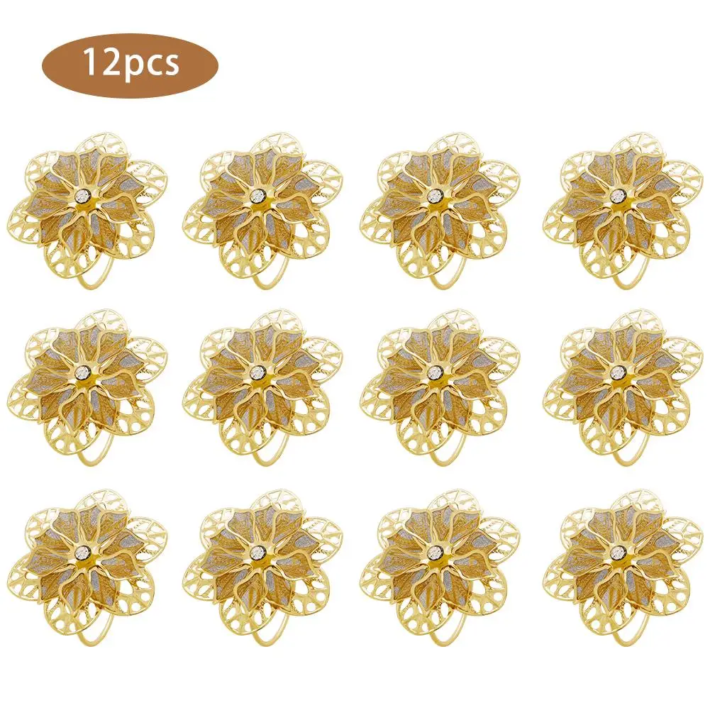 6 шт. кольца для салфеток с вырезами в виде цветов свадьбы банкета обеда вечерние