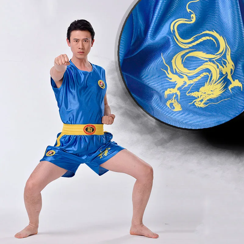 Sanda Suit Kongfu Uniform Unisex Boxing Uniform Bruce Lee Wushu Clothing Martial Arts Performance Costume For Children Adult