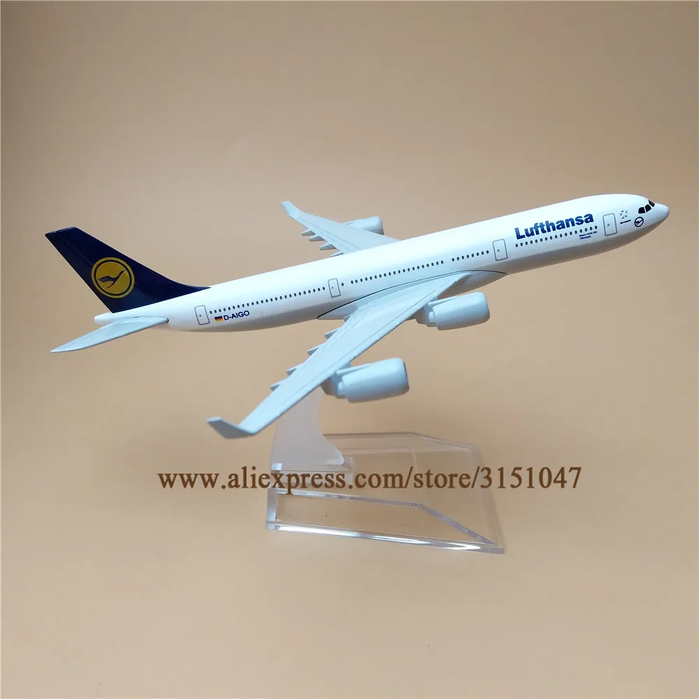 16 см Air Германия Lufthansa Airbus 340 A340 Airlines модель самолета Металл литье под давлением