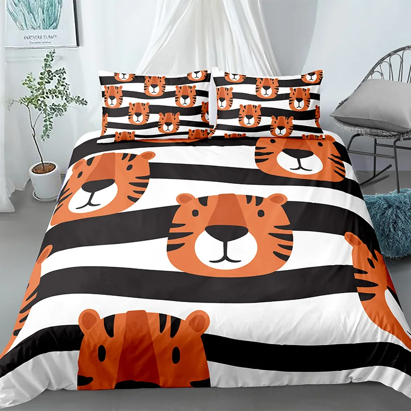 Мультфильм Животные Постельное белье King Queen Размеры разных цветов с рисунком