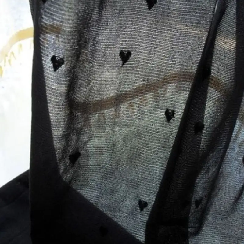 

Womens Sexy Vintage Heart Polka Dot Print Pantyhose See-Through Tights Stockings Seamless Jacquard Fishnet Mesh Party Lingerie