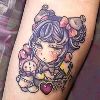 2pcs temporary tattoo stickers lolita cute japanese anime fashion women body art tattoo sticker lovely young girl