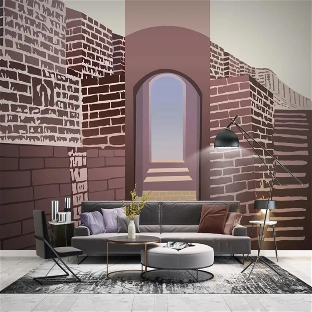 

Настенные 3D-обои milofi на заказ, Современная Минималистичная классическая архитектура, Великая стена, модный фон для телевизора, дивана