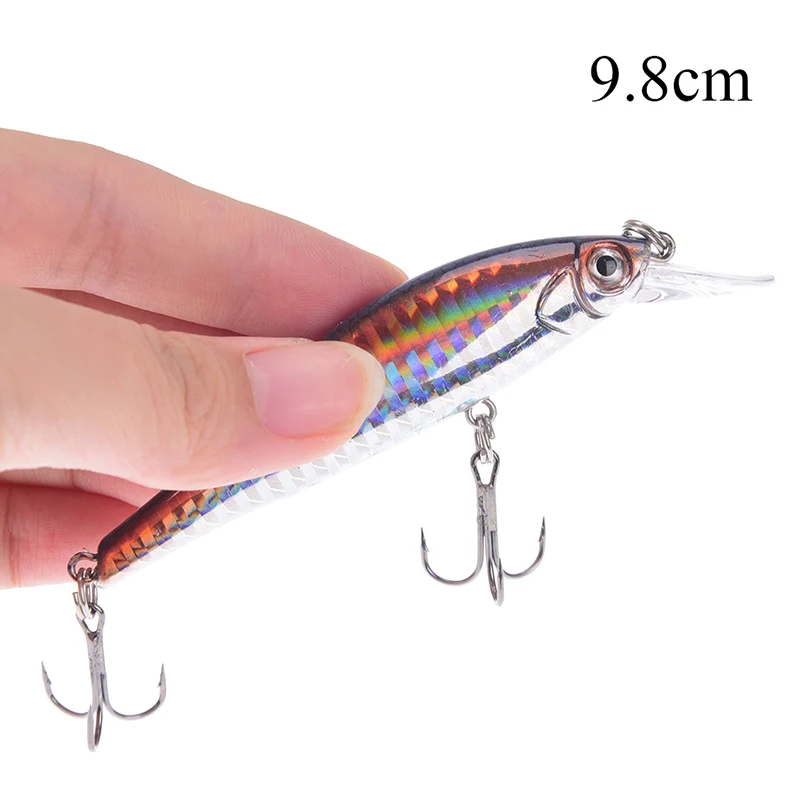 

1pc Laser Minnow Fishing Lure Sinking Artificial Hard Bait 3D Eyes 9.8cm 12g Fishing Wobblers Crankbait Minnows