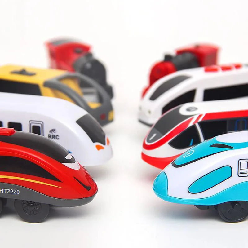 Новая деревянная железная дорога набор электрических поездов игрушки модель