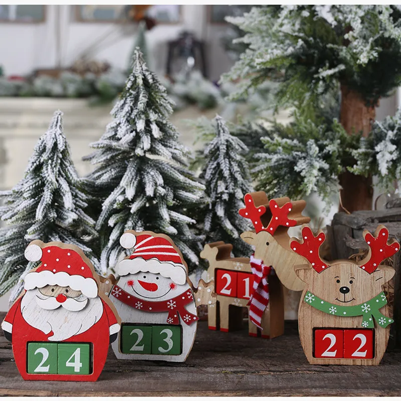 

Новогодние и рождественские украшения для гостиной, украшение для дома, трехмерный календарь, деревянное украшение