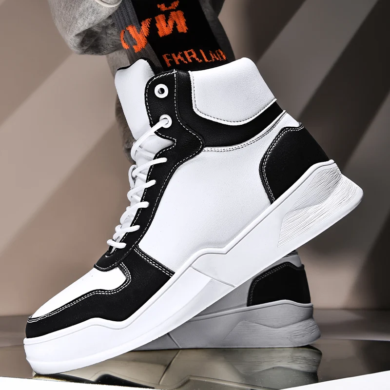 

Sneakers Men Elevator Shoes Sports Man Increase 6cm Height Increasing Shoes High Top Shoes Tall Man Tall Shoes