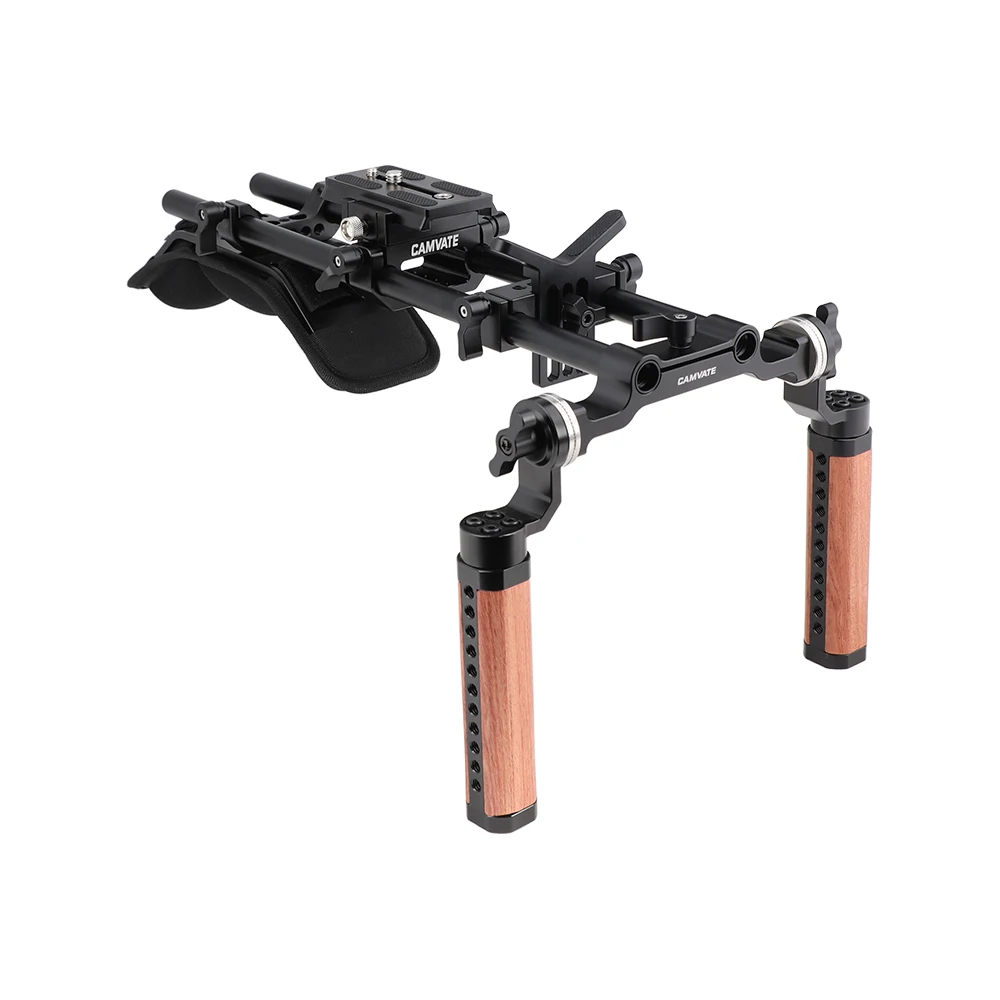 CAMVATE Pro плечевое крепление с Manfrotto QR основой и двойной розеткой рукоятка поддержка