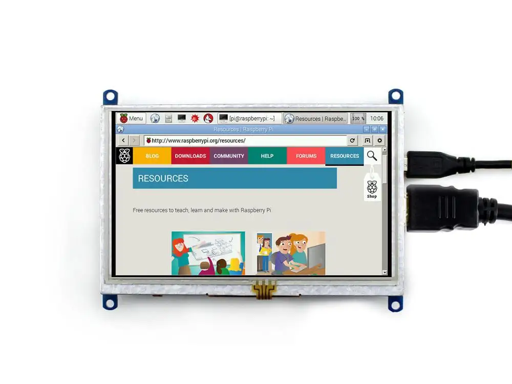 2 шт./лот Raspberry Pi ЖК-дисплей 5 дюймов (B) 800x480 сенсорный экран поддерживает Banana BB