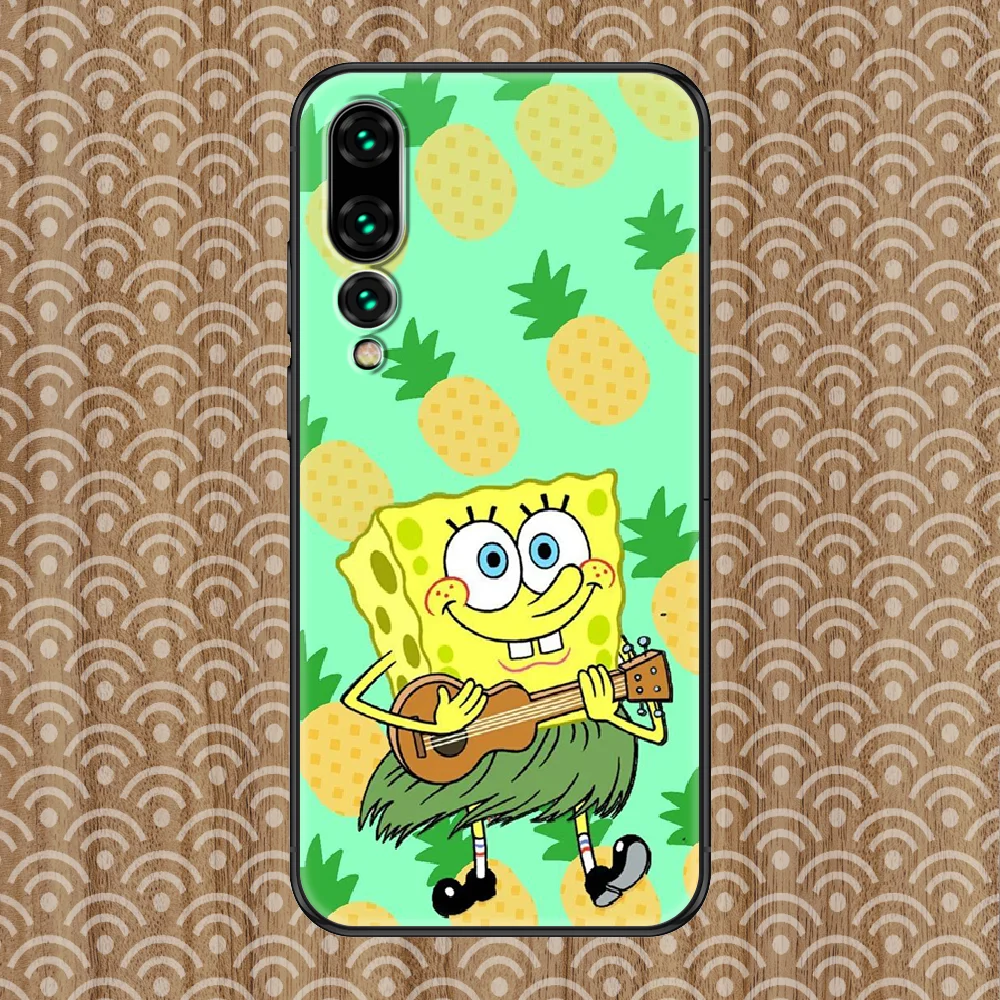 

SpongeBobes Cartoon Phone case For Huawei P Mate P10 P20 P30 P40 10 20 Smart Z Pro Lite 2019 black pretty cover painting funda