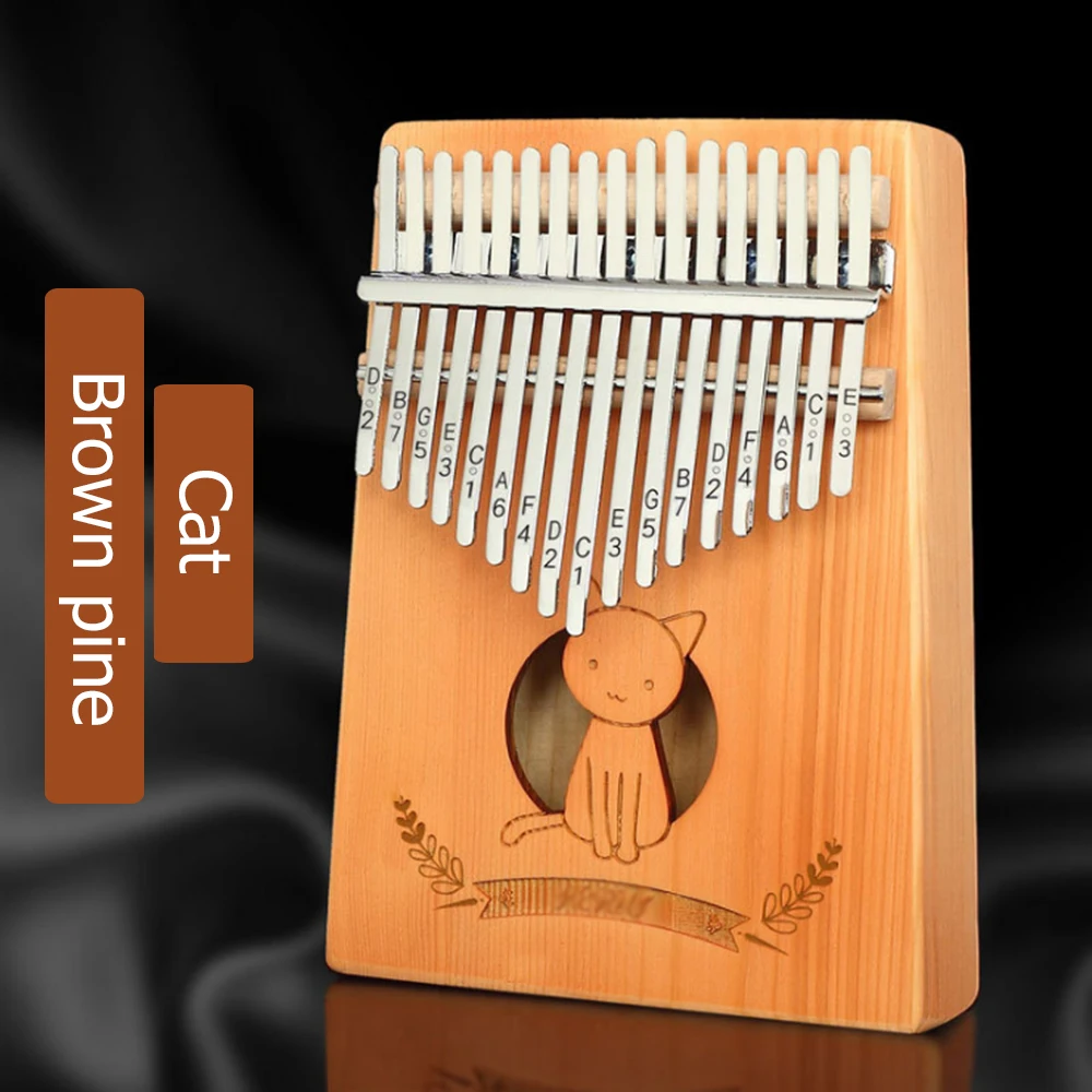 17-клавишным Kalimba игрушечное пианино finger фортепиано музыкальный инструмент в африканском стиле однотонные сосна с сердцем персикового цвета с книги для изучения для тюнинга