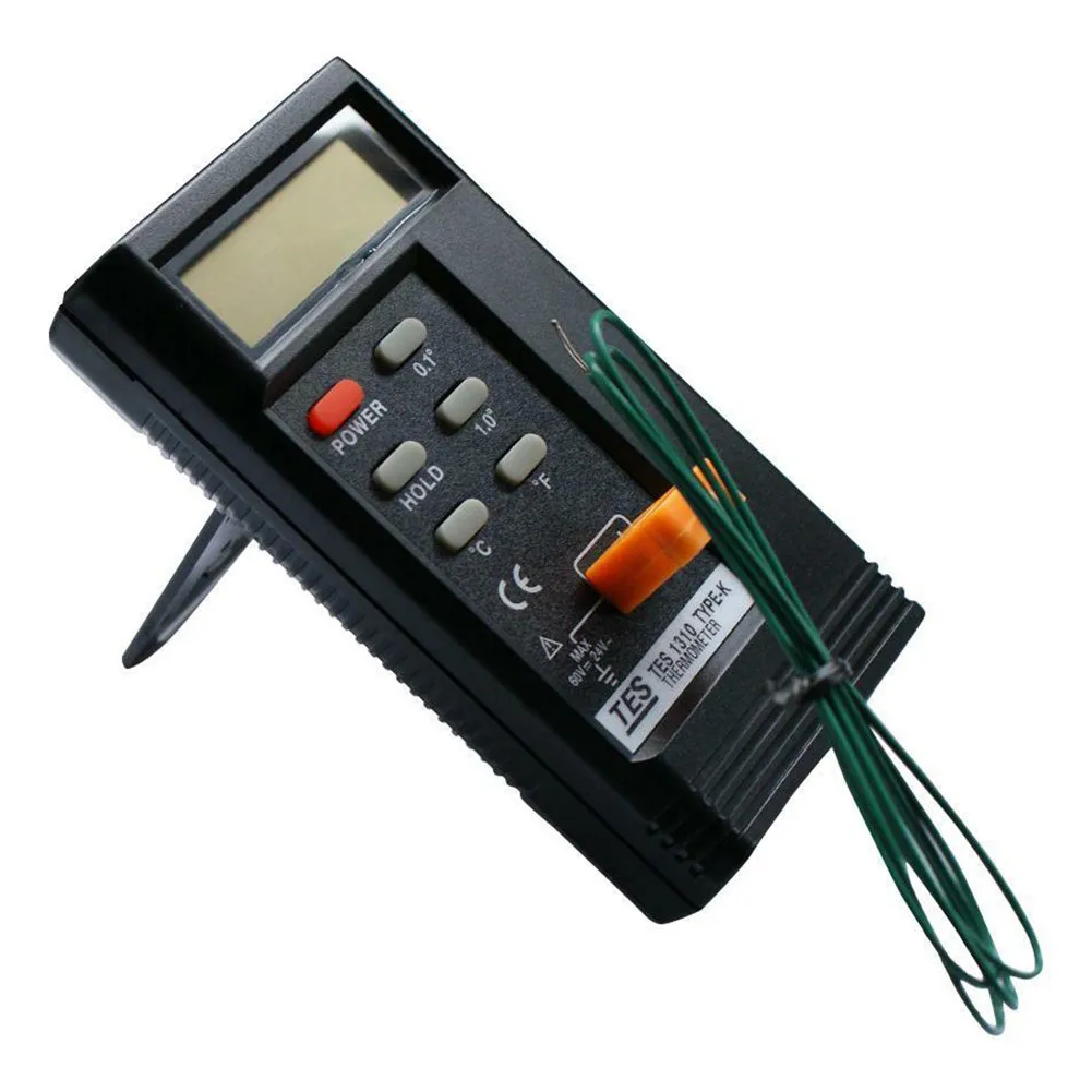 Цифровой термометр K Type TES 1310 с термопарой 2 датчика 1300 °C BGA HVAC жидкость