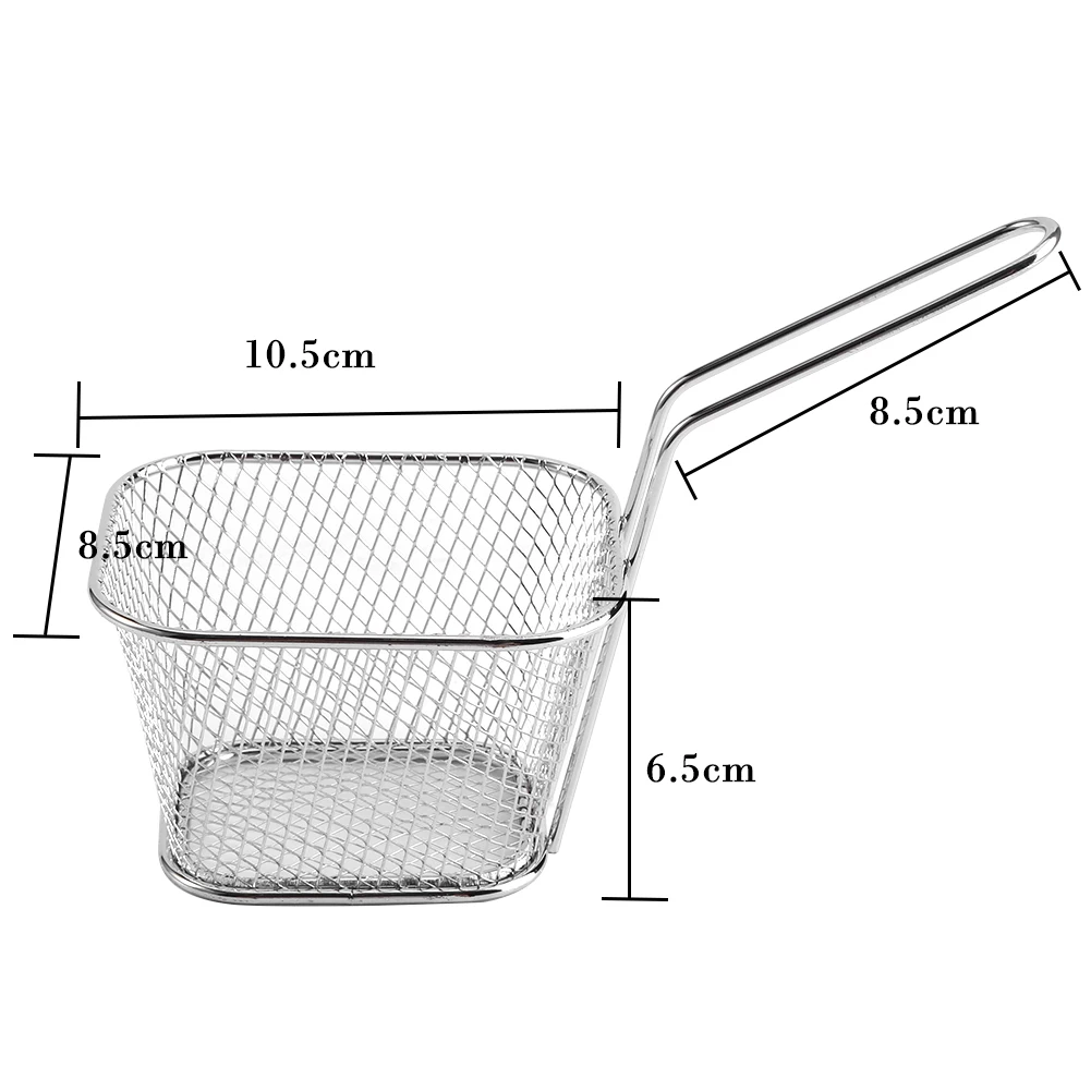 

8PCS Mini Stainless Steel Chips Mini Frying Basket Strainer Fryer Kitchen Cooking Chef Basket Colander Tool French Fries Basket