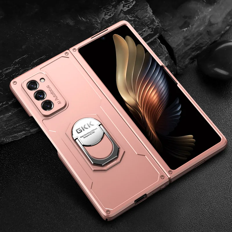 

Ring Bracket Phone Case For Samsung galaxy Z Fold 2 Case Matte Hard PC 360 Ring Rotation Holder Cover For Galaxy Z Fold 2 5G