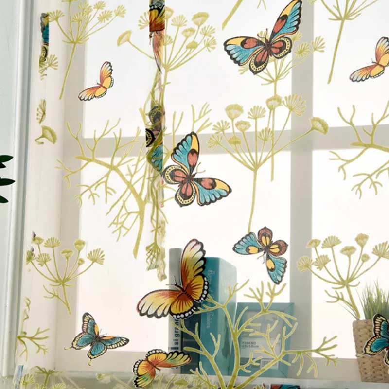 Римские короткие занавески ленточные s для гостиной выгорающий цветок окна тюль