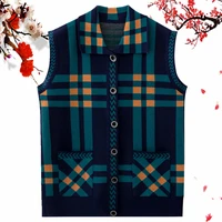 free shipping new fashion middle women elderly waistcoat thickened coat mother cardigan sweater plaid