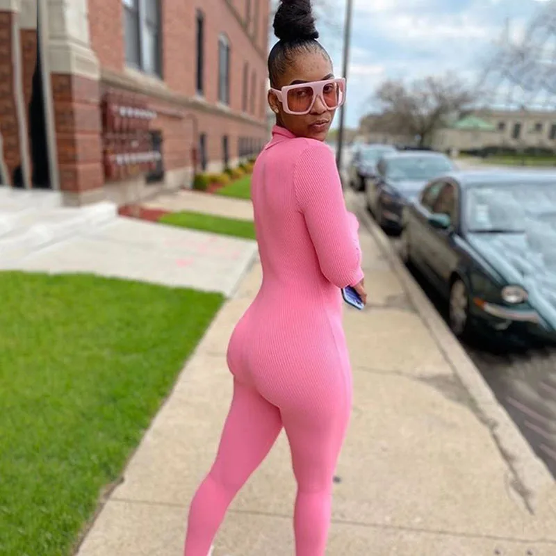 Повседневный Облегающий комбинезон для женщин элегантный с длинным рукавом