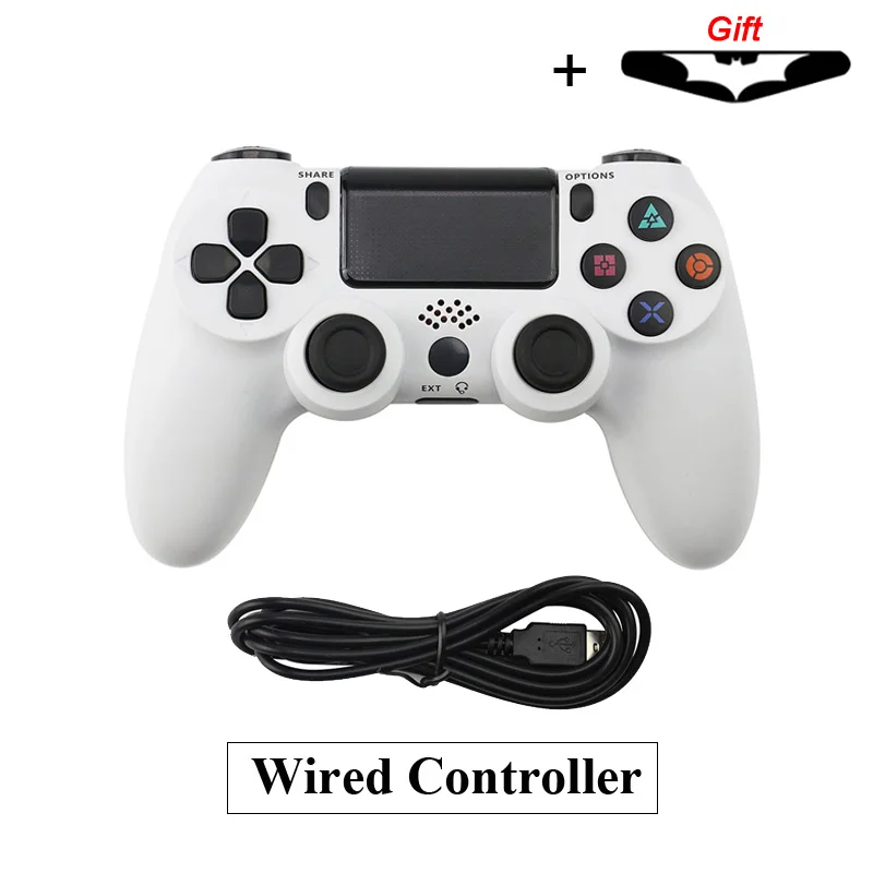 Wired White Bluetooth беспроводной/проводной джойстик для PS4 контроллер подходит для mando ps4 консоль для Playstation Dualshock 4 геймпад для PS3 - Цвет: Wired White