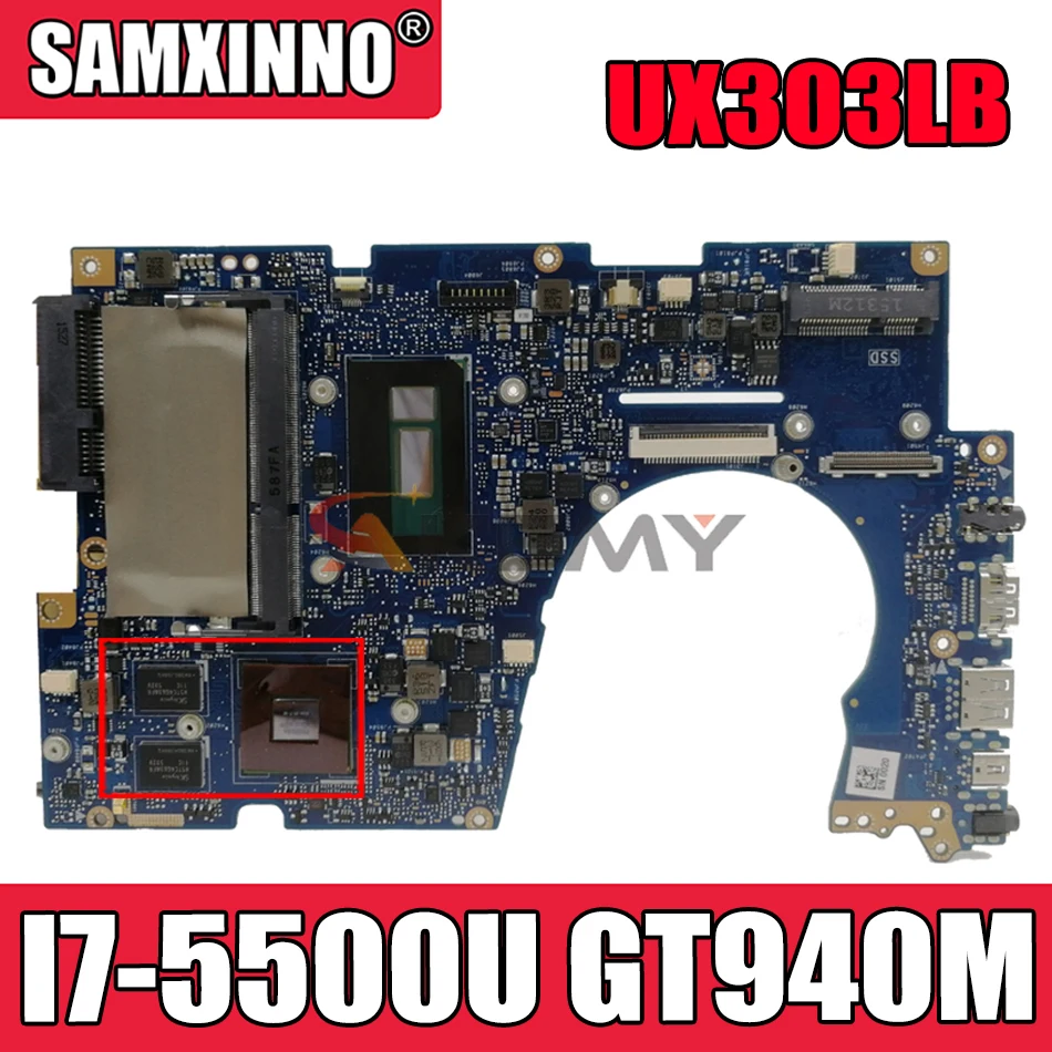 

Akemy UX303LB Laptop motherboard for ASUS UX303LB UX303LNB UX303LN UX303LA UX303L Test original mainboard 4G RAM I7-5500U GT940M