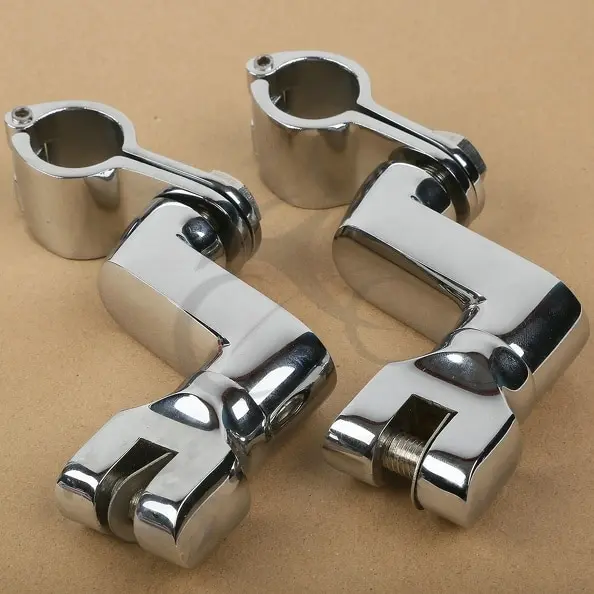 

Chrome 35mm Front Offset FootPeg Footrest Clamps For YAMAHA XV535 XV750 XV1100