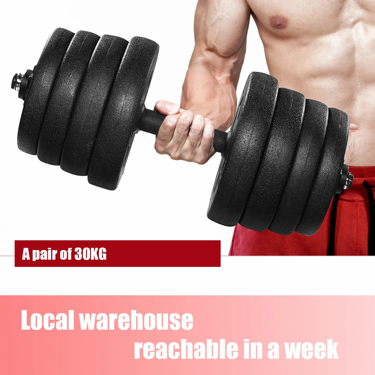 

30kg Dumbbell Weight Set With 16 Dumbbell Plates 2 Extension Bars 4 Nuts Adjustable Fitness Barbell Gym Equipment Training Tools