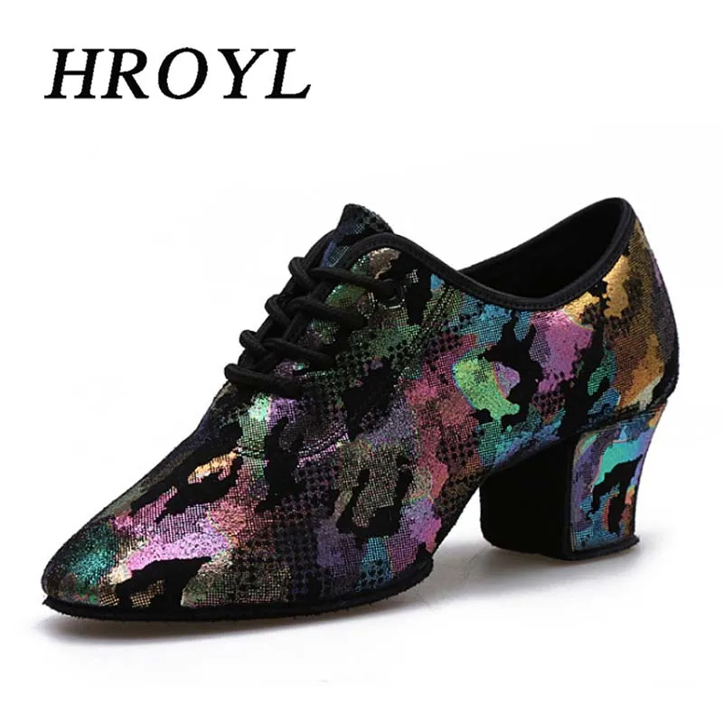 

Women's Professional Latin Dance Shoes Colorful Ballroom Dancing Shoes For Women Breathable Tango Jazz Shoes 5CM Lace-UP Design