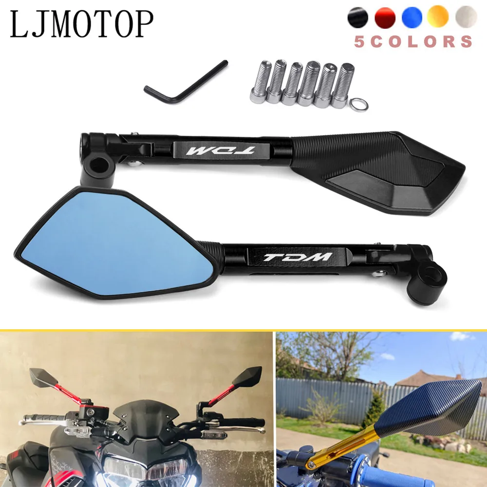 

For YAMAHA TDM 850 TDM850 1991-2020 TDM 900 TDM900 2004-2015 TDM Motorcycle CNC Aluminum Rear View Rearview Mirrors Side Mirror