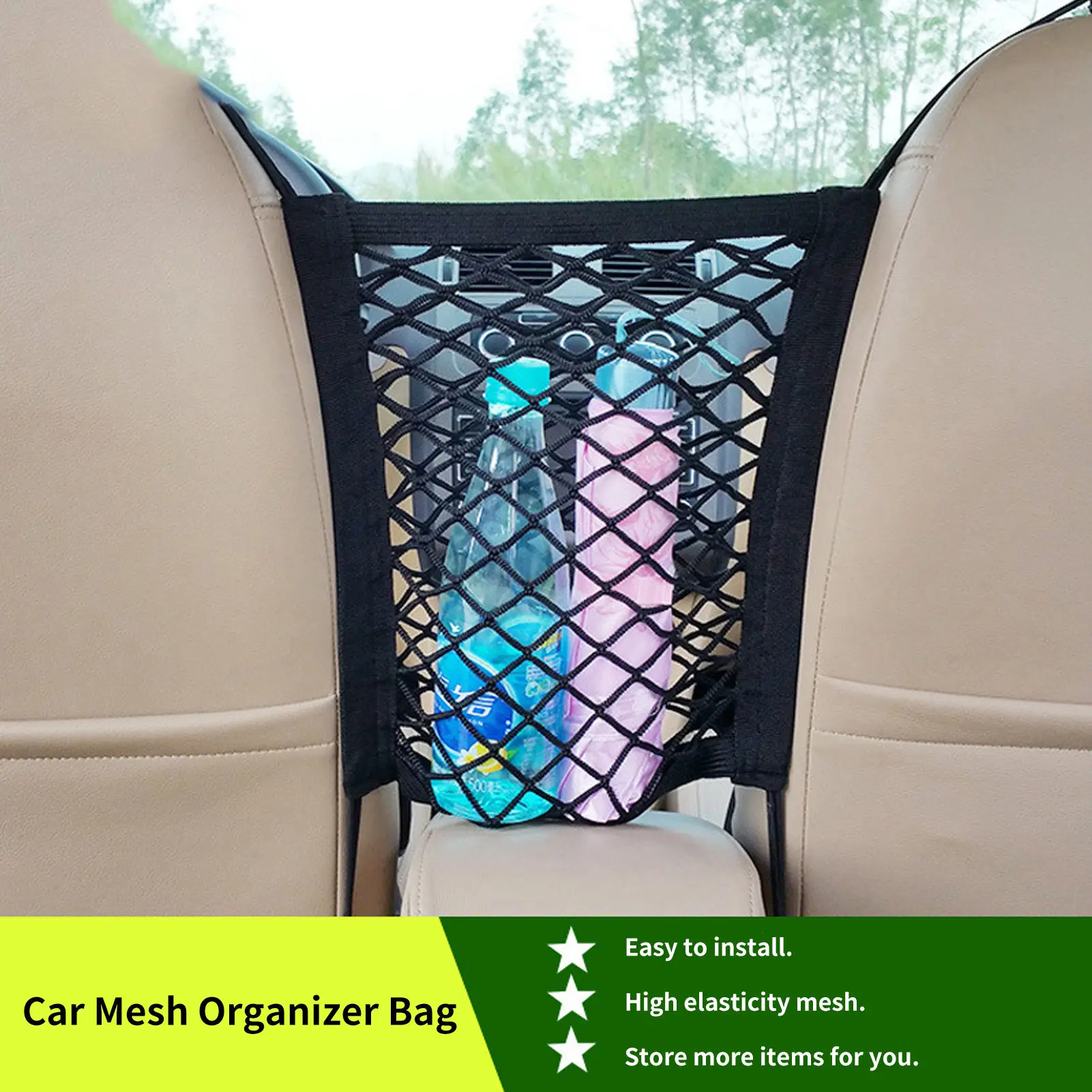 

Для автомобиля из сетчатой ткани Органайзер на спинку сиденья для хранения на резинке автомобиля сетчатый мешок между сумка Чемодан держат...