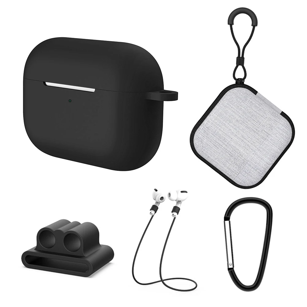 5 в 1 защитный чехол для Apple AirPods Pro зарядный силиконовый + держатель ремешка часов