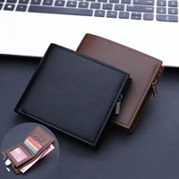 mens short wallet vertical black brown multi card holders phone pocket small folding clutch coin purse vintage zipper money bag