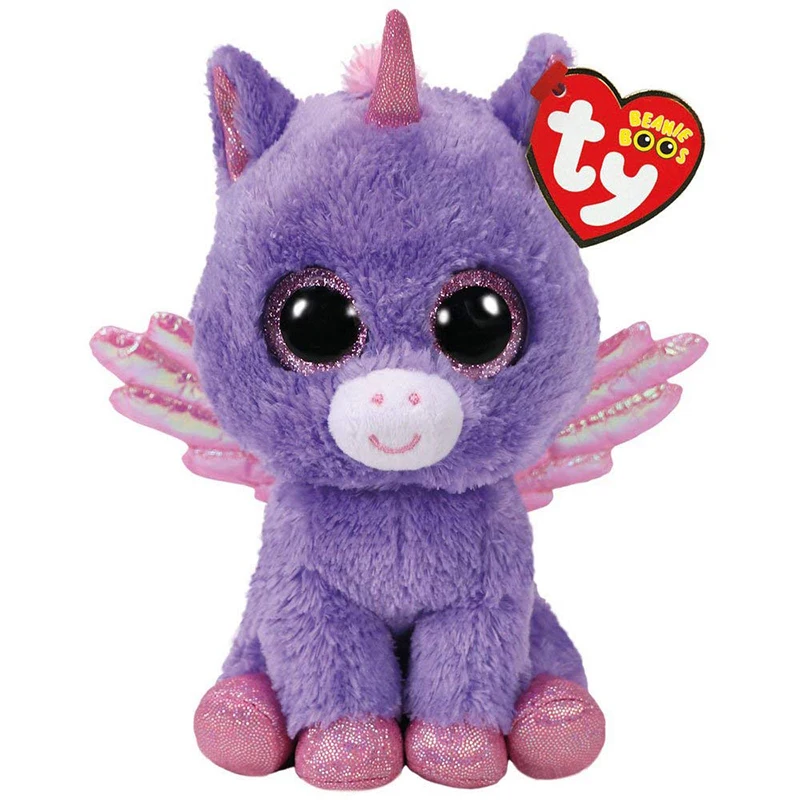 15 см Ty Beanie большой глаз Единорог серия Ариель плюшевая игрушка Kawaii мягкое