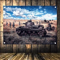hd canvas print painting home decor ger wehrmacht tiger tank ww ii old photo wall art four hole flag banner military poster b2