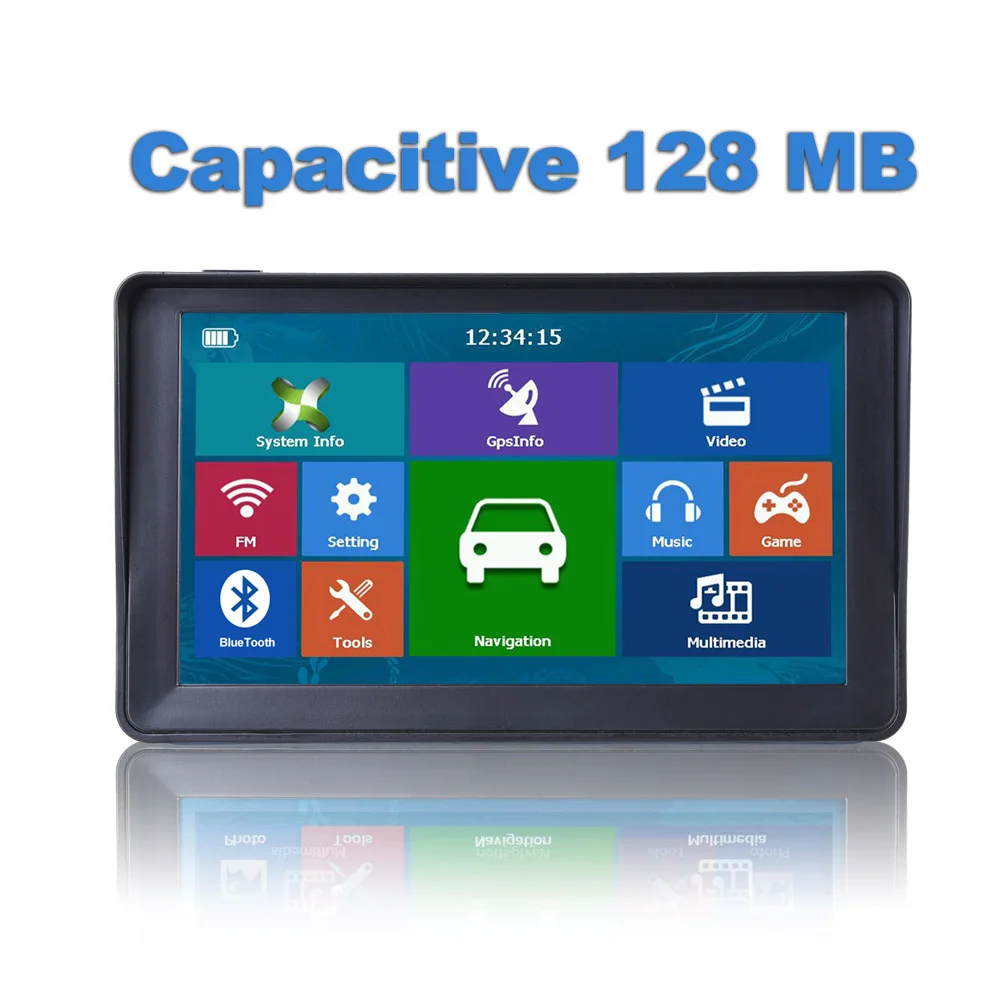 Capacitive 128MB 7066 Катарина 7 дюймов Солнцезащитный козырек 8G 256MB емкостный автомобильный gps-навигатор Bluetooth Европейская карта Автомобильная gps карта грузовика - Размер экрана, дюймов: Capacitive 128MB