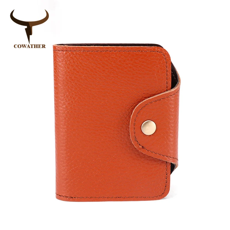 QK060brown COWATHER женский кошелек из натуральной коровьей кожи наивысшего качества кошелек модный дизайн женский кошелек из бычьей кожи, с карманом для карт большой вместительный кошелек - Цвет: QK060brown
