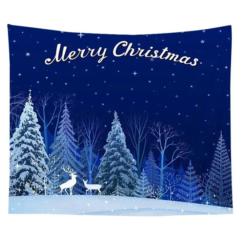 

Nordic Christmas Tapestry Watercolor Tree Printing Bedside Hanging Cloth Bedroom Background Wall Decoration